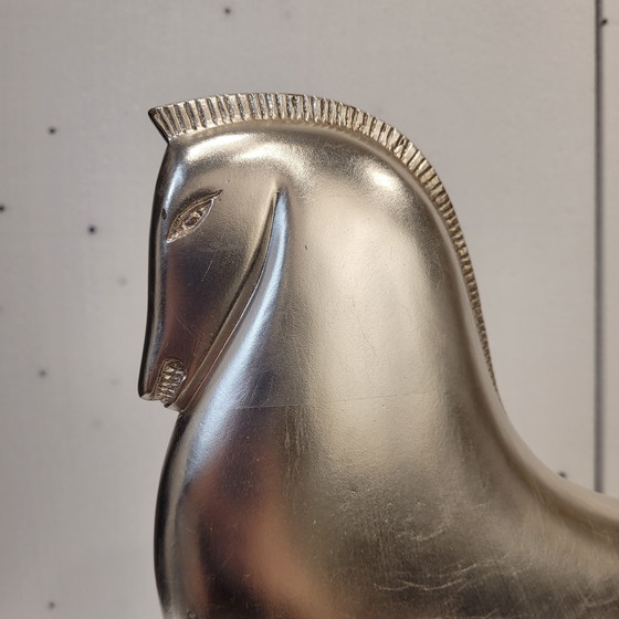 Image 1 of “Caballo”, Metal Plateado y Mármol, Boris Lovet-Lorski, Estilo Art Déco, 70’s - Estados Unidos