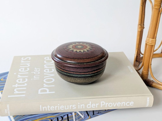 Image 1 of Vintage 1970s Ceramic Lidded Box | KMK Gerona West German Pottery