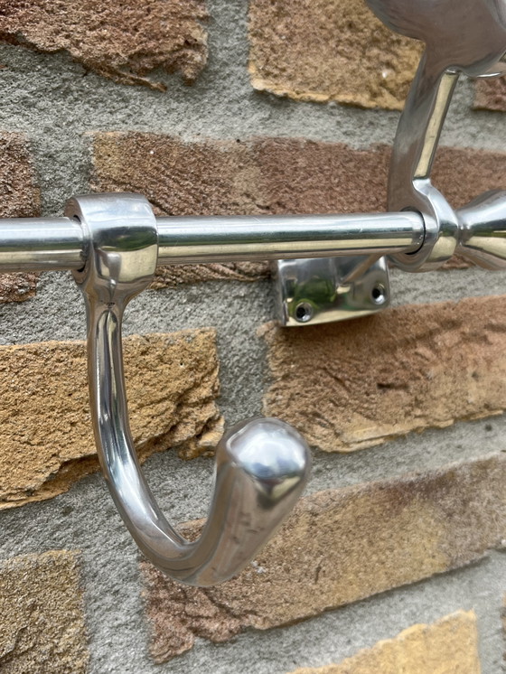 Image 1 of 🧥 Art Deco Garderobe | Verchromt | 5 verstellbare Haken