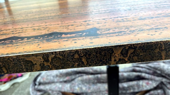 Raro tavolino da caffè tedesco in rame, design anni '60 – Regolabile – Stile Rohne – Tavolini da caffè (photo 10 of 10)