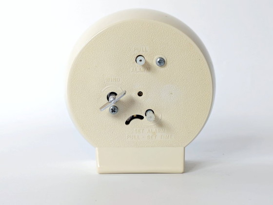 Image 1 of Vintage 1970s Westclox Alarm Clock | Cream and Turquoise, Made in USA