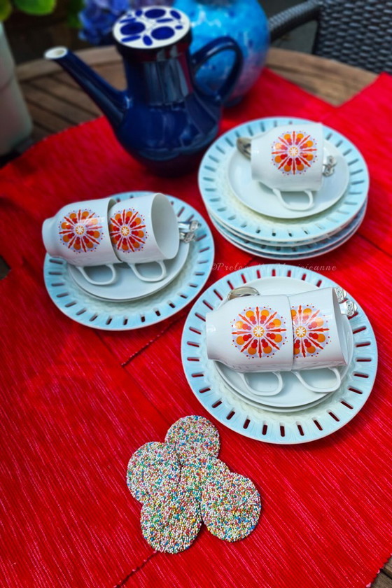 Image 1 of Melitta Germania 5x piatti-tazza in porcellana bianca (10)