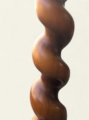 Rare hand-turned plant stand - Mid - Century, 60s/70s, real wood, unused, vintage collector's item