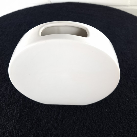 Image 1 of Vintage Memphis Milano vase circa 1980s white ceramic