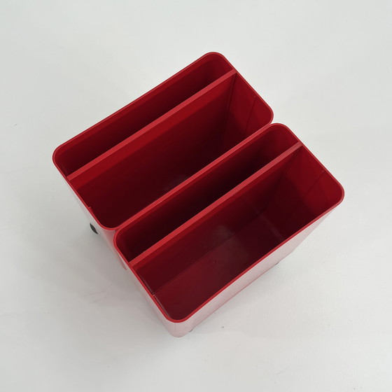 Image 1 of Red File Holder On Wheels By Georges Coslin For Longato, 1960S