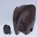 two elephant sculptures in precious wood