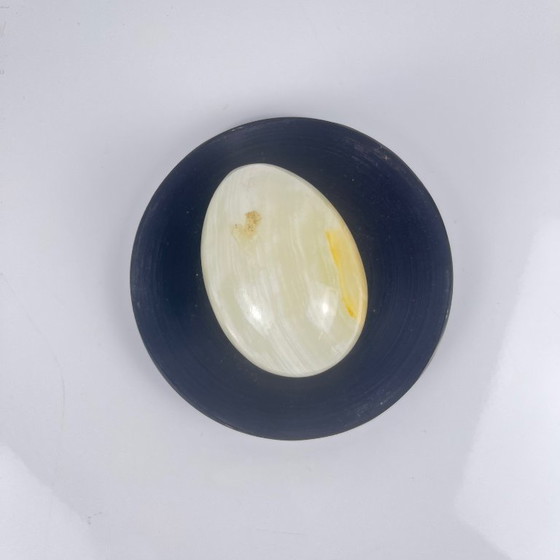 Image 1 of Set di uova decorative vintage in onice venato traslucido, anni '70.