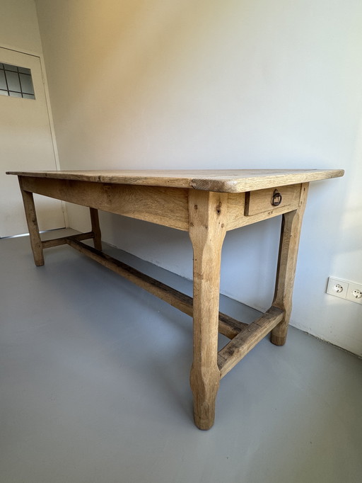ANTIQUE lye-treated wooden DESK / COUNTER / WORKBENCH / DINING TABLE