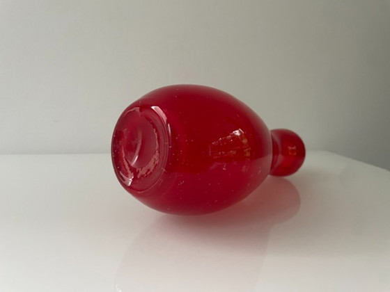 Image 1 of Mouth-blown designer vase of red glass