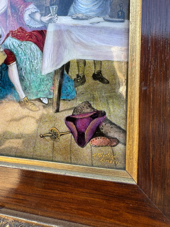 Quadro smaltato Art Limoges R.Sarlandie – Dipinti e disegni, Rame (photo 10 of 15)