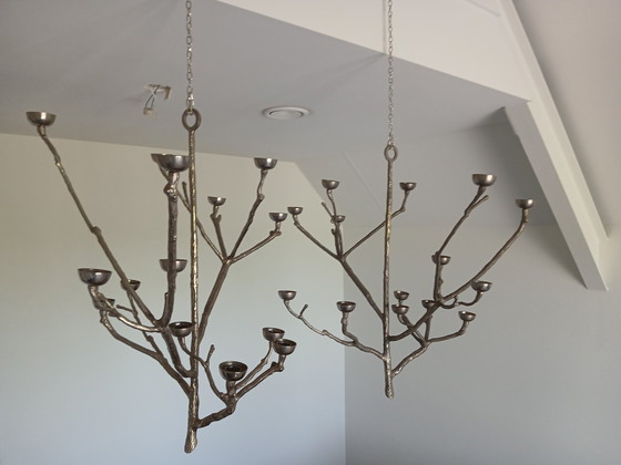 Image 1 of 2x Pols Pots Candlesticks (Pendulum) For 13 Candles Each