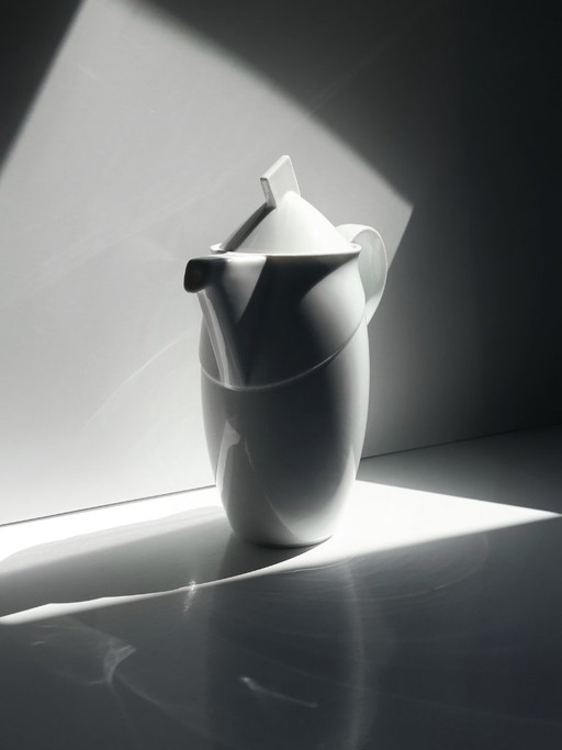 Rosenthal Studio-Line „Avenue“ Koffiepot van Frogdesign, Wit Porselein, 1989 – glazen karaffen, Porcelain