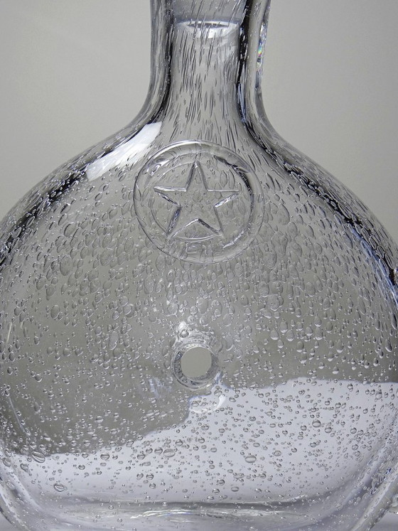 Image 1 of Carafe à cognac Daum France croix de Lorraine en cristal bullé, années 1960-70