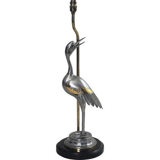 Vintage messing en verchroomd metalen tafellampje, 1960