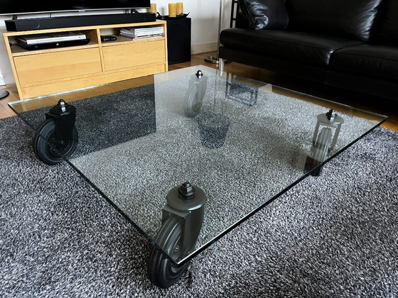 Image 1 of Beautiful glass coffee table Tavolo con ruote by Fontana Arte