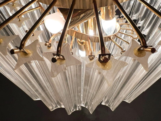 Image 1 of  Gran araña/lámpara de techo de Paolo Venini, cascada, cristal de Murano, Italia, años 70