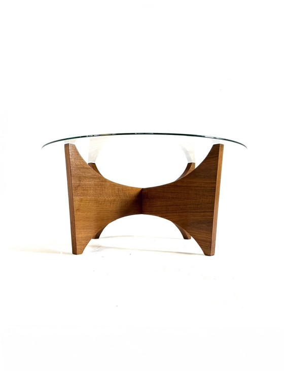 Image 1 of Vintage teak & glass coffee table '60
