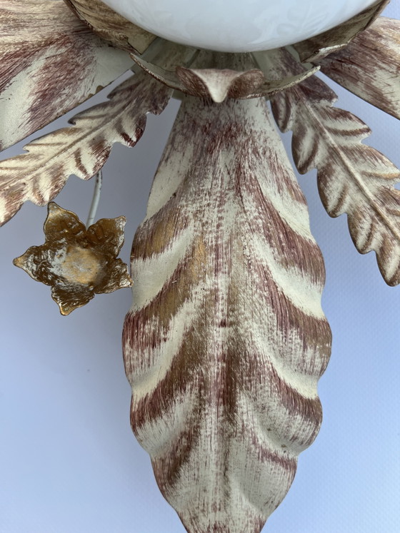Image 1 of plafonnier vintage italien fleur masca