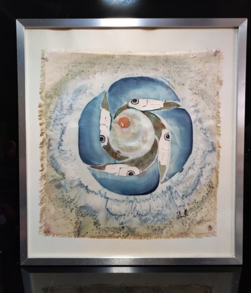 Peinture Sur Soie – wanddecoratie, Metal, Silk