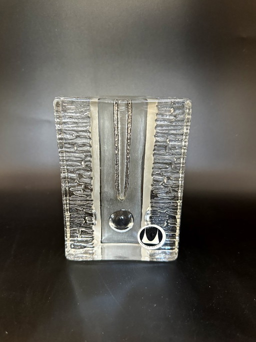 Walther Glass Solifleur Block Vase Op Art