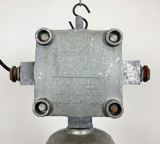 Image 1 of Large Industrial Cast Aluminium Cage Pendant Light from Polam Wilkasy, 1960s