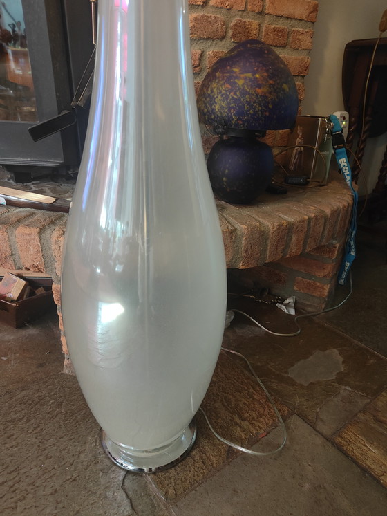 Image 1 of Lampada da terra vintage Zijlstra in vetro e metallo cromato