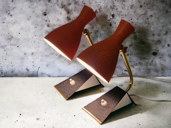 Image 1 of Pair of bedside lamps / table lamps, Mid-Century