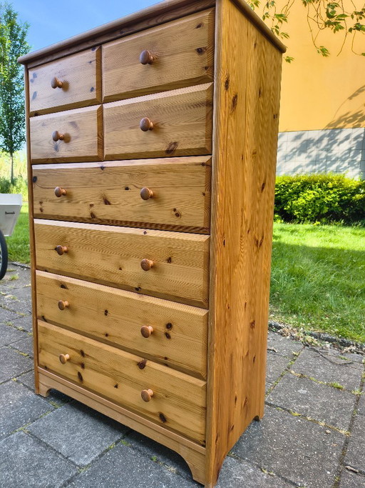 Solid Pine Chest of Drawers / Tall Dresser