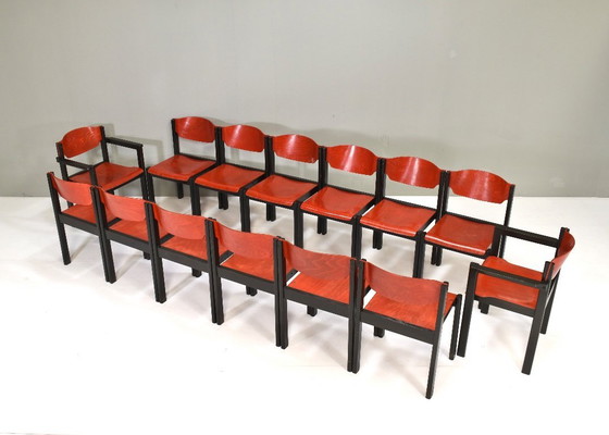 Image 1 of 14 chaises empilables postmodernes de style Memphis italien, années 1970
