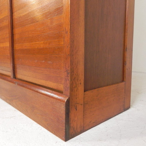 Image 1 of Eichenschrank mit Rollläden und 3 Rollläden, 180 cm hoch, 1950er Jahre