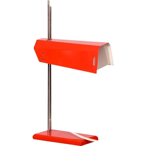 Lámpara vintage de metal rojo de Josef Hurka para Lidikov, 1970