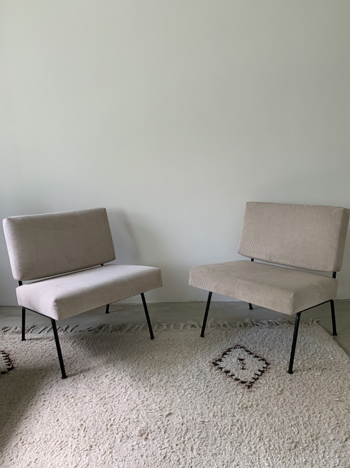 2 poltrone Knoll, a coste color sabbia – fauteuils, Metal, Textile