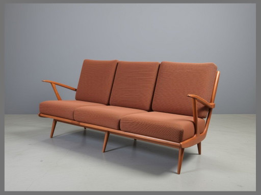 Sofá de tres plazas B. Sprij – Diseño holandés, década de 1960 – 3 5 zitsbanken, Wood (photo 2 of 7)