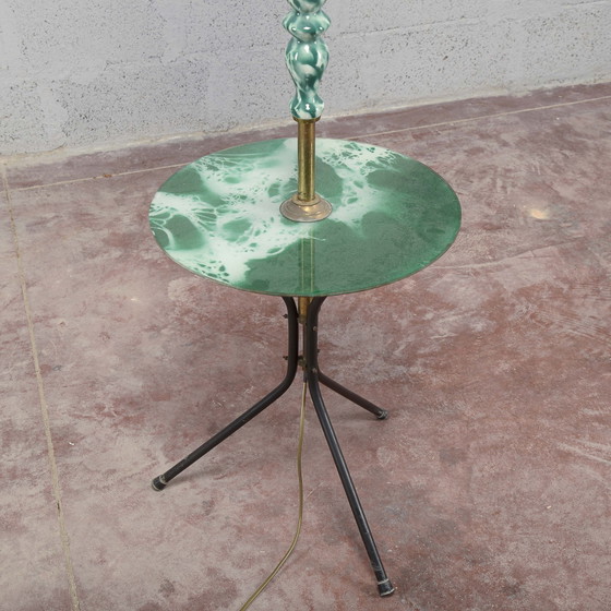 Lámpara de pie de cerámica y cristal de los años 50 – Lámparas de pie, Metal (photo 9 of 14)