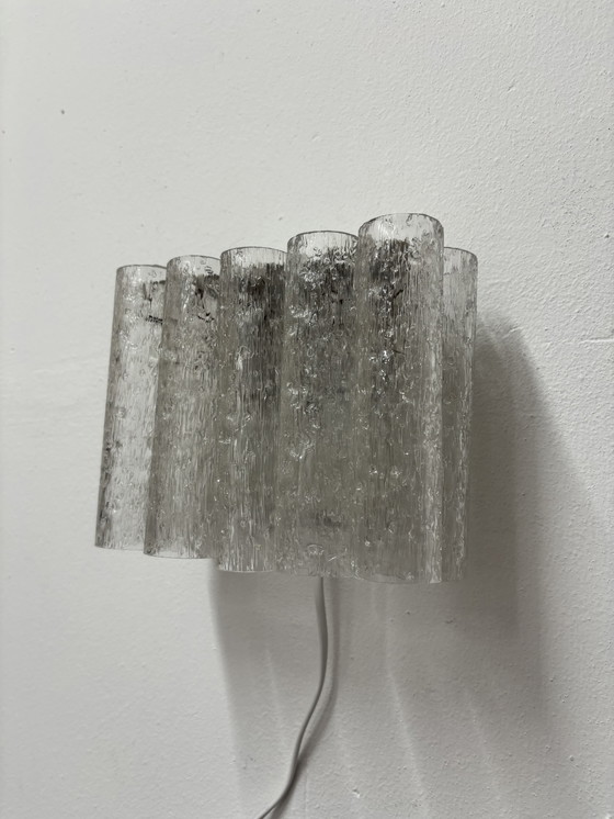 Image 1 of Vintage Doria Leuchten wall lamp ice glass tubes 1960s