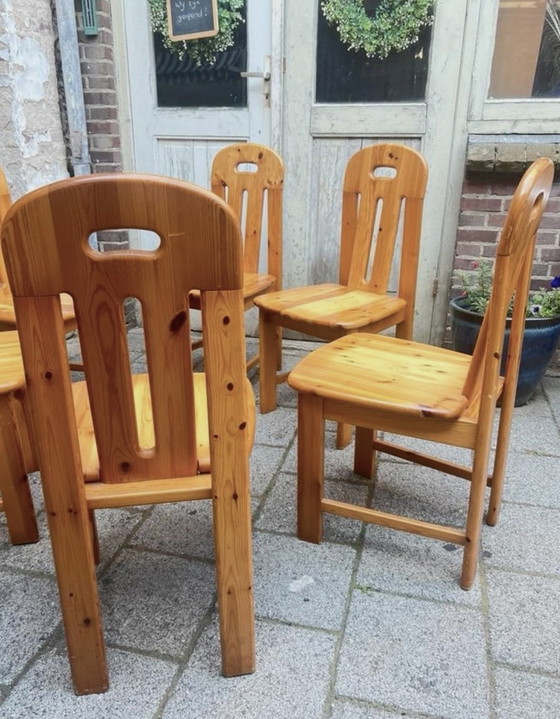 Image 1 of Ensemble de 6 chaises de salle à manger Effezeta en pin
