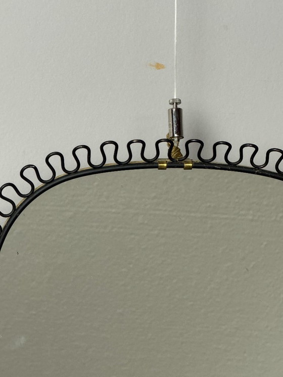 Image 1 of Raro espejo de pared rectangular negro de estilo moderno de mediados de siglo de Josef Frank Svenskt Tenn, década de 1950.