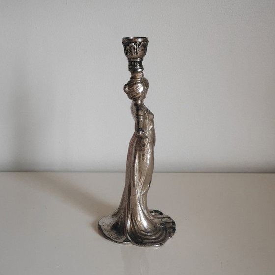 Image 1 of ANTIGUO CANDELABRO PLATEADO MODERNISTA