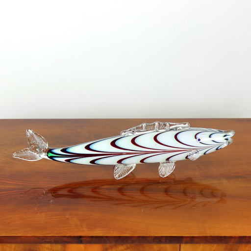 Statue de poisson en verre du milieu du siècle, Tchécoslovaquie, années 1960