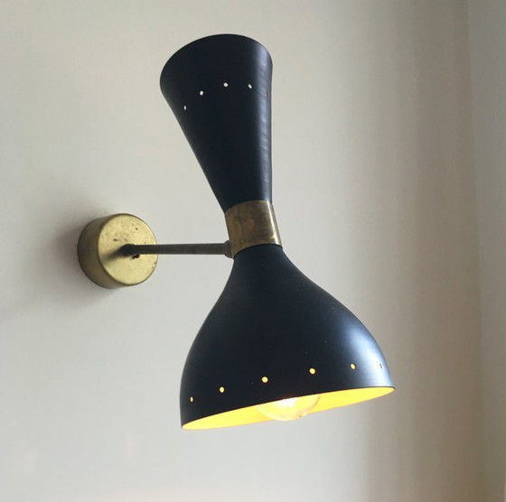 Image 1 of Pair of large Italian wall sconces, 1950s design