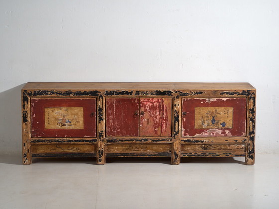Credenza antica dipinta in legno di pino – Shanxi, circa 1930 – Credenze con vetrina (photo 25 of 39)