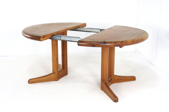 Image 1 of Vamdrup pine ronde 2x verlengbare eettafel 'Idom' vintage Deens