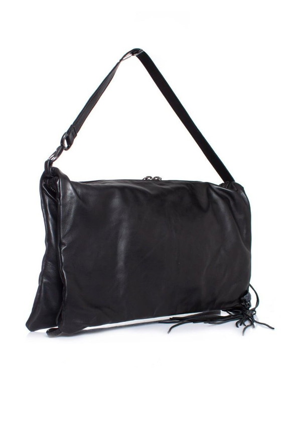Image 1 of Maison Du Posh, borsa a tracolla con patta pieghevole, frange e teschio