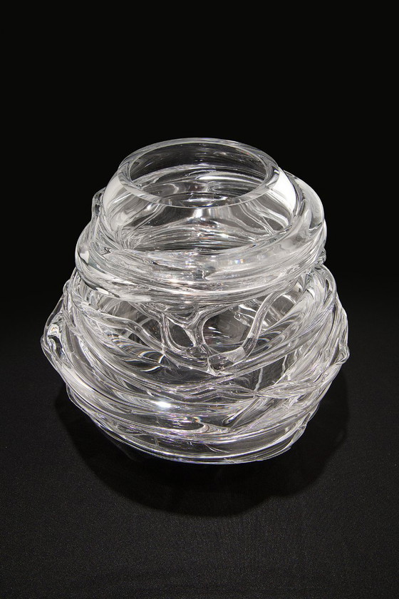 Image 1 of 'Drop Honey' Vase in Crystal Glass - Sem Schanzer (as l'Anverre)