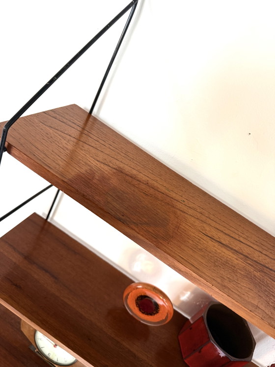 Image 1 of Vintage walnut wall rack WHB Germany ‘60