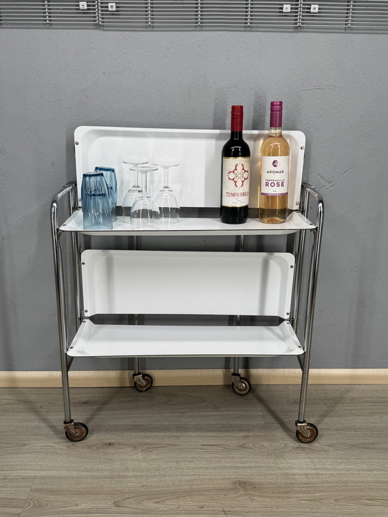 Image 1 of Vintage serving trolley on wheels - stylish & functional