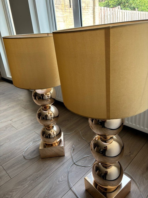 2 gold lamps Erik Kuster style