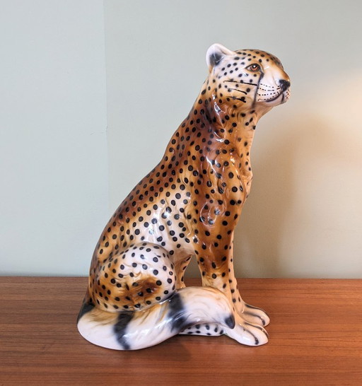 Vintage ceramic leopard   Italy, 1960s. 