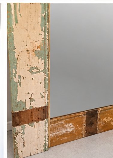 Robuuste Unieke Landelijke Passpiegel Van Oud Hout 2 X 76 – Wood, Glass (photo 3 of 5)