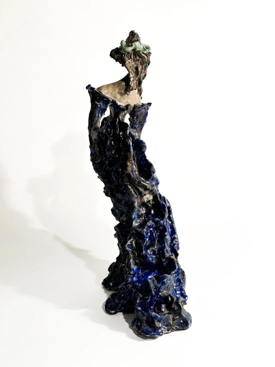 1930s French-Inspired Glazed Terracotta Lady Sculpture (photo 11 of 14)